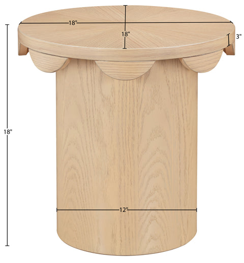 Selene Natural Oak Veneer End Table, 1 Piece