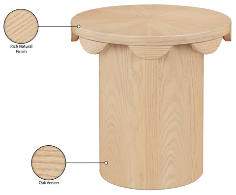 Selene Natural Oak Veneer End Table, 1 Piece