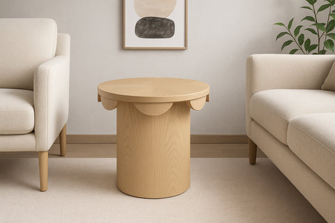 Selene Natural Oak Veneer End Table, 1 Piece