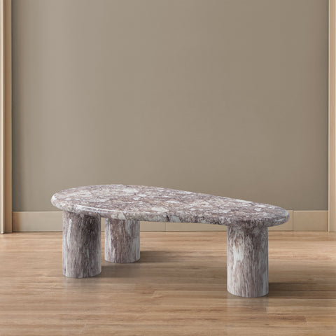 Tessa Brown Marble Finish Concrete Indoor / Outdoor Coffee Table, 1 Piece