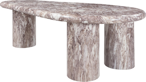 Tessa Brown Marble Finish Concrete Indoor / Outdoor Coffee Table, 1 Piece