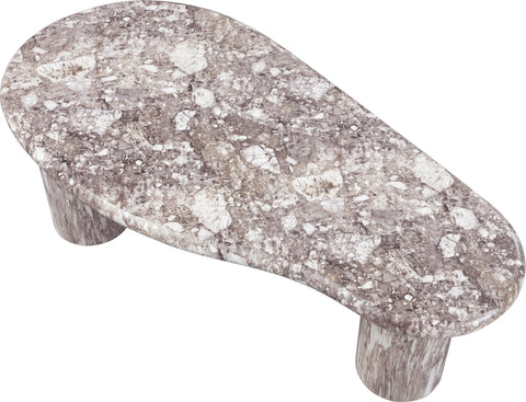 Tessa Brown Marble Finish Concrete Indoor / Outdoor Coffee Table, 1 Piece