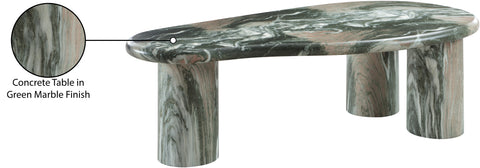 Tessa Green Marble Finish Concrete Indoor / Outdoor Coffee Table, 1 Piece