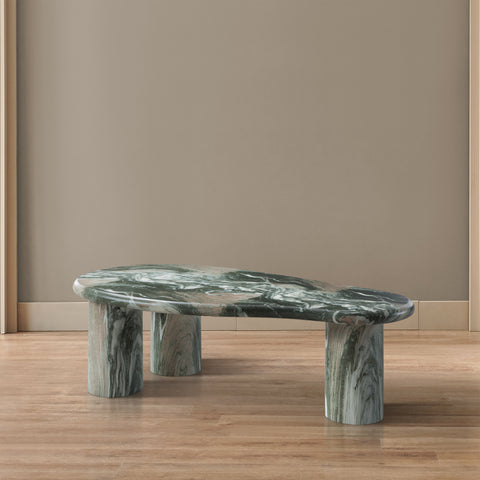 Tessa Green Marble Finish Concrete Indoor / Outdoor Coffee Table, 1 Piece