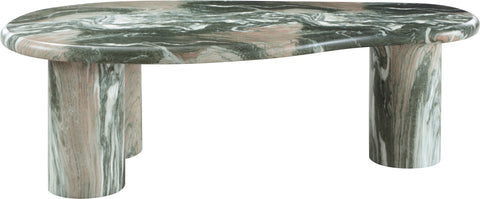 Tessa Green Marble Finish Concrete Indoor / Outdoor Coffee Table, 1 Piece