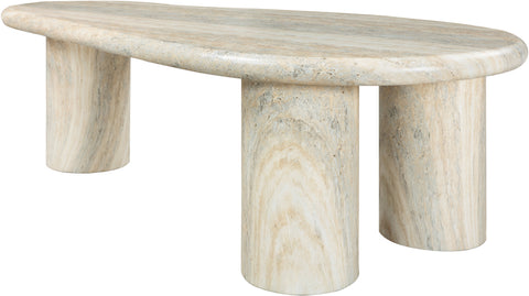 Tessa Natural Travertine Finish Concrete Indoor / Outdoor Coffee Table, 1 Piece