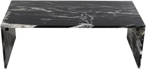 Tessa Black Genuine Marble Coffee Table, 1 Piece
