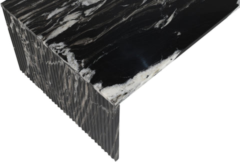 Tessa Black Genuine Marble Coffee Table, 1 Piece