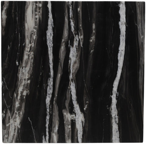Tessa Black Genuine Marble End Table, 1 Piece