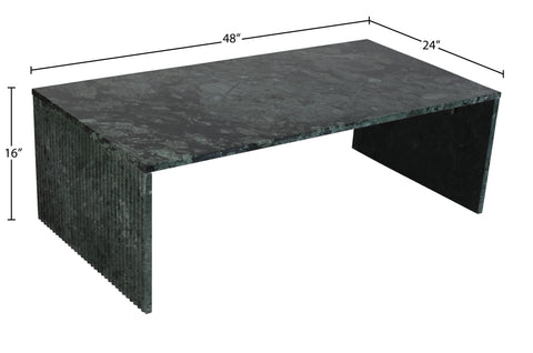 Tessa Green Genuine Marble Coffee Table, 1 Piece