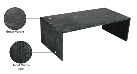 Tessa Green Genuine Marble Coffee Table, 1 Piece