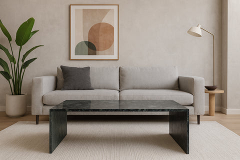 Tessa Green Genuine Marble Coffee Table, 1 Piece
