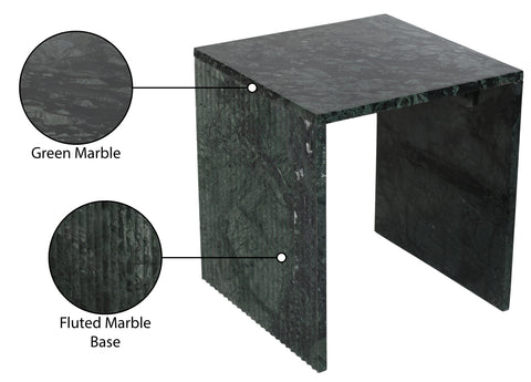 Tessa Green Genuine Marble End Table, 1 Piece