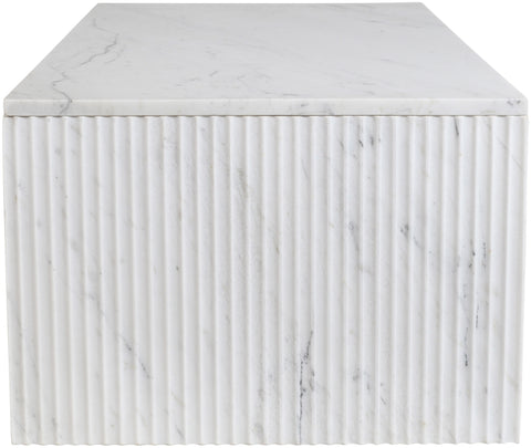 Tessa White Genuine Marble Coffee Table, 1 Piece