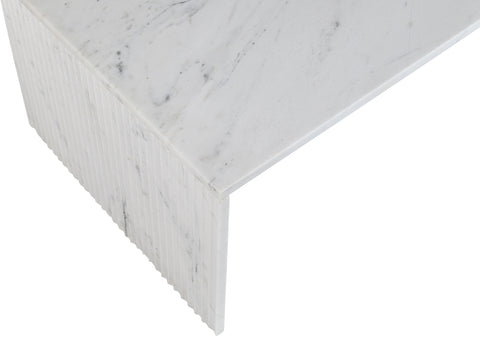 Tessa White Genuine Marble Coffee Table, 1 Piece