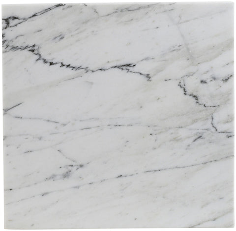 Tessa White Genuine Marble End Table, 1 Piece