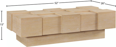Camden Natural Oak Veneer Coffee Table, 1 Piece