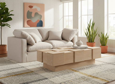 Camden Natural Oak Veneer Coffee Table, 1 Piece