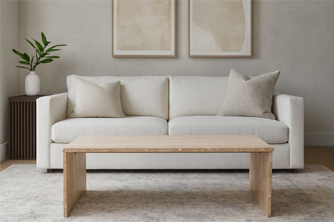Tessa Natural Travertine Coffee Table, 1 Piece