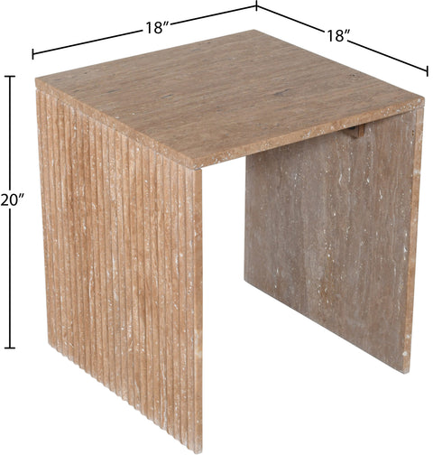 Tessa Natural Travertine End Table, 1 Piece