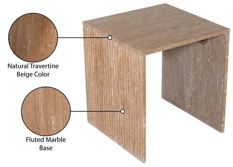 Tessa Natural Travertine End Table, 1 Piece