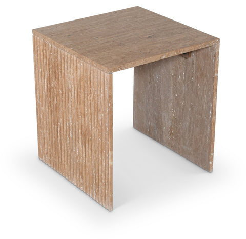 Tessa Natural Travertine End Table, 1 Piece