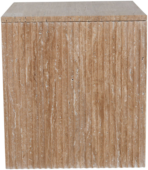 Tessa Natural Travertine End Table, 1 Piece