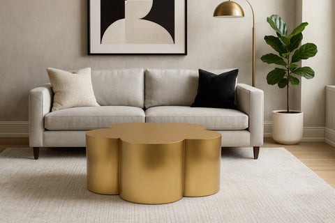 Iris Gold Iron Coffee Table, 1 Piece