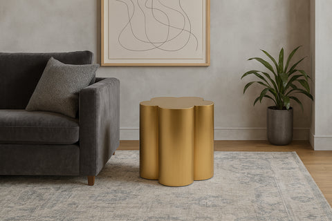 Iris Gold Iron End / Side Table, 1 Piece