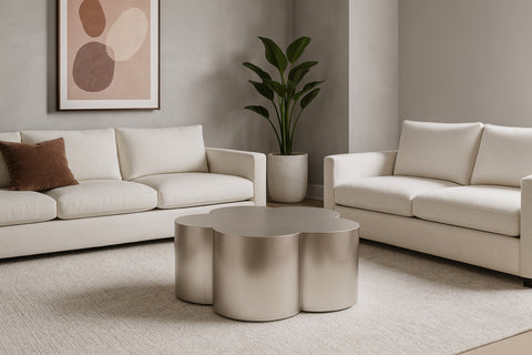 Iris Silver Iron Coffee Table, 1 Piece