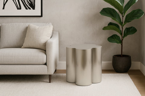 Iris Silver Iron End / Side Table, 1 Piece