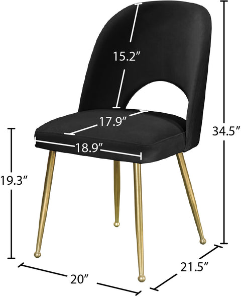 Edison Black Velvet Dining Chair C