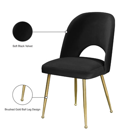 Edison Black Velvet Dining Chair C