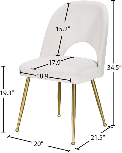 Edison Cream Velvet Dining Chair C