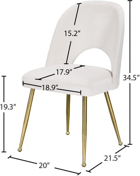 Edison Cream Velvet Dining Chair C