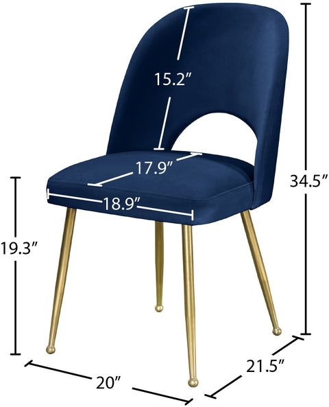 Edison Navy Velvet Dining Chair C