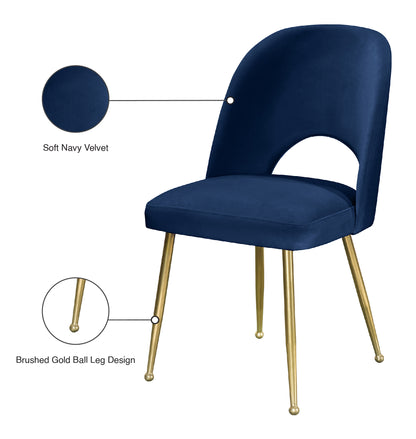 Edison Navy Velvet Dining Chair C