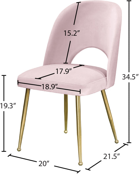 Edison Pink Velvet Dining Chair C