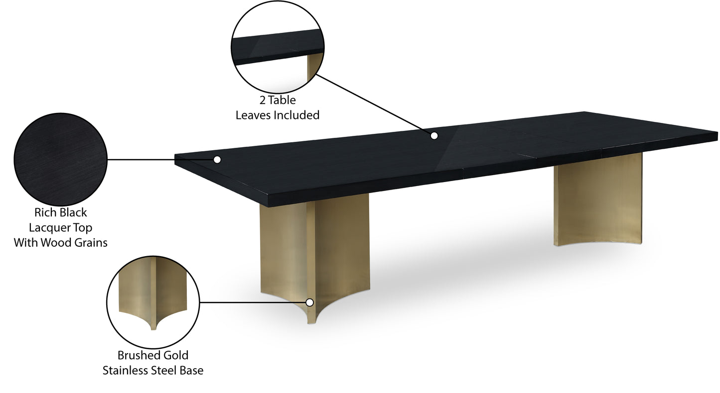 landon black dining table (3 boxes) t