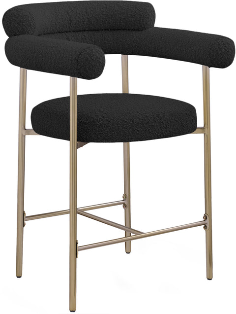 Zadie Black Boucle Fabric Upholstered Counter Stool, 2-Piece (Style 2)