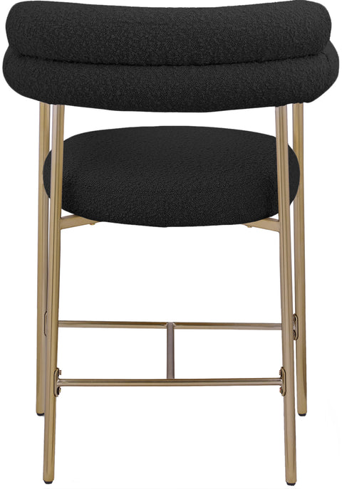 Zadie Black Boucle Fabric Upholstered Counter Stool, 2-Piece (Style 2)