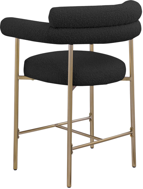 Zadie Black Boucle Fabric Upholstered Counter Stool, 2-Piece (Style 2)