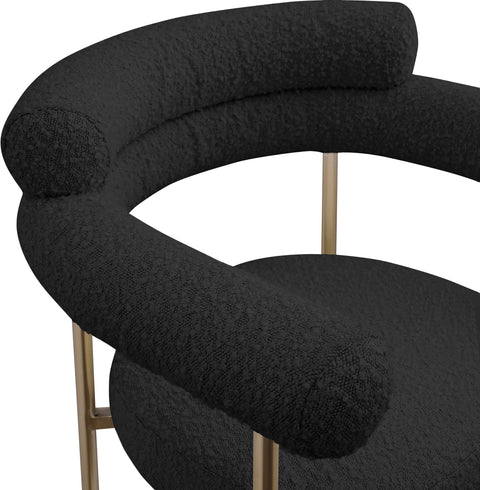 Zadie Black Boucle Fabric Upholstered Counter Stool, 2-Piece (Style 2)
