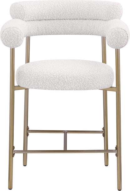 Santorini Cream Boucle Fabric Counter Stool