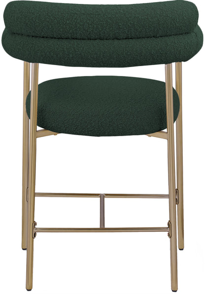 Santorini Green Boucle Fabric Counter Stool