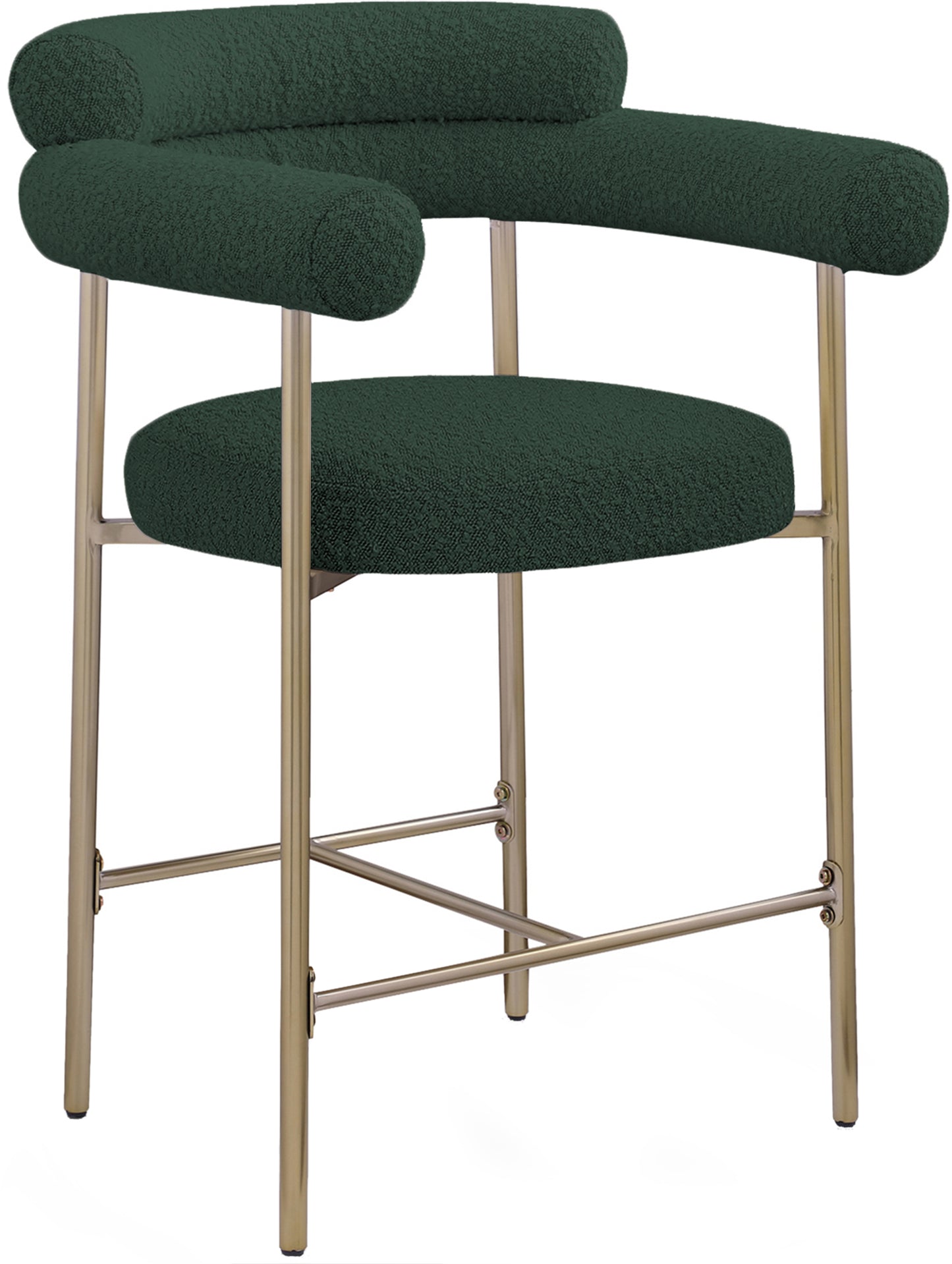 santorini green boucle fabric counter stool