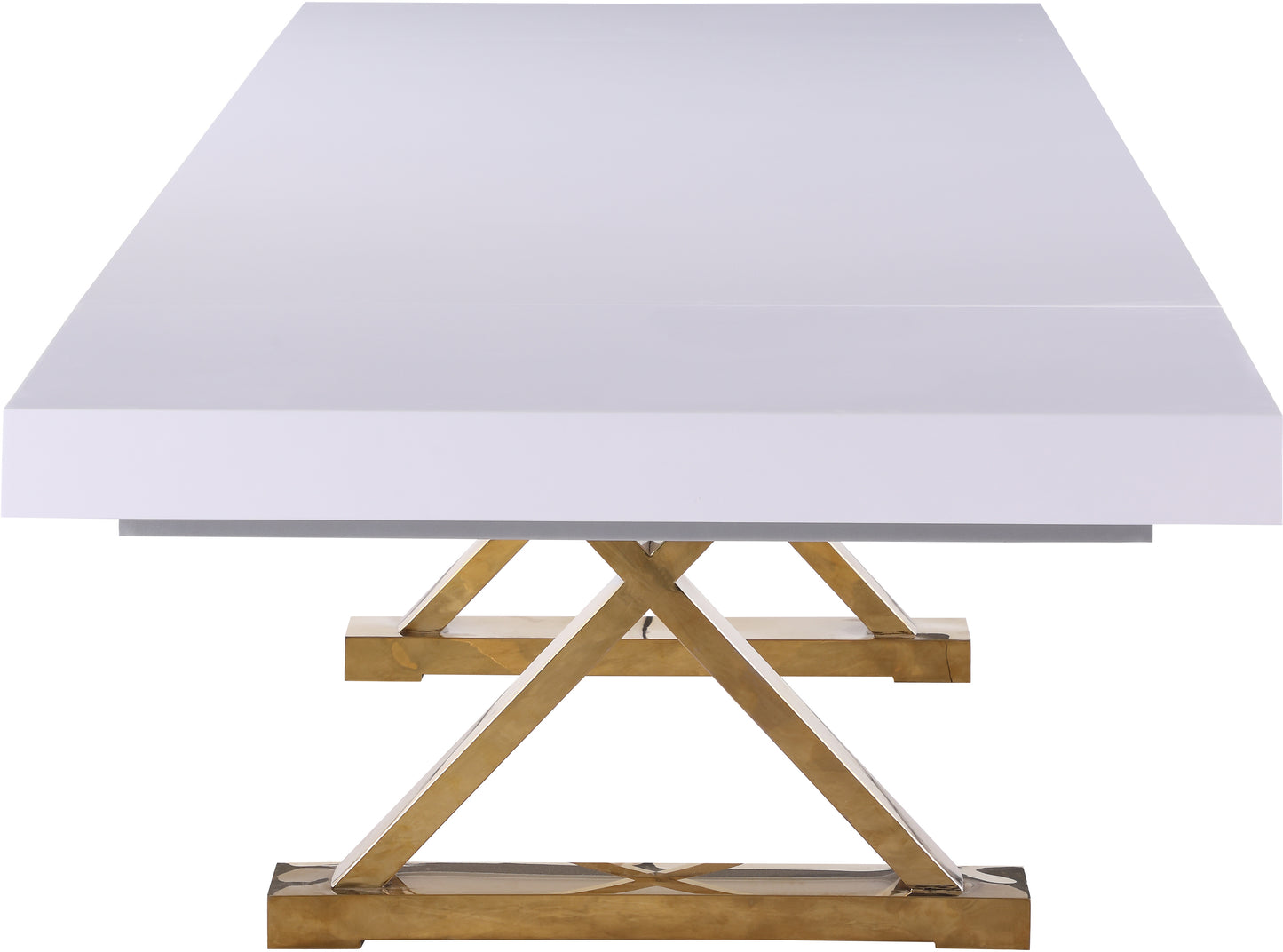 hans white lacquer extendable dining table (3 boxes) t