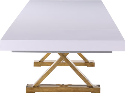 Hans White Lacquer Extendable Dining Table (3 Boxes) T