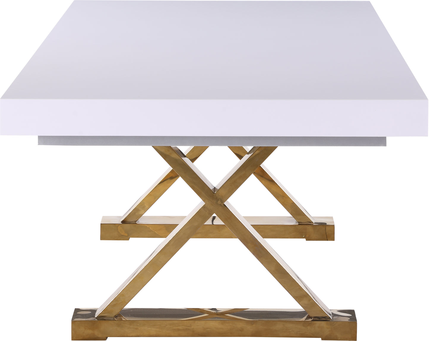 hans white lacquer extendable dining table (3 boxes) t