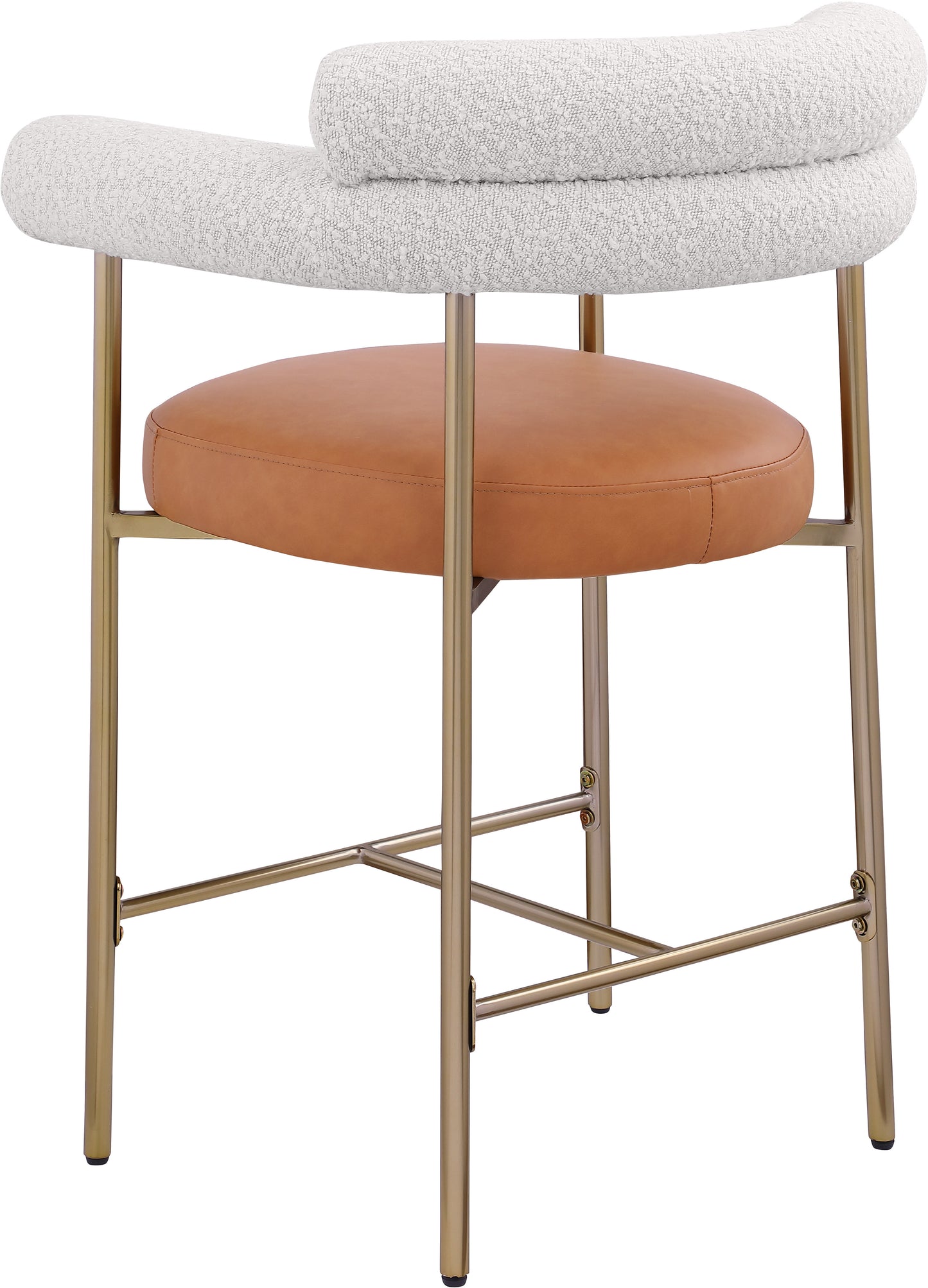 santorini cognac boucle fabric counter stool